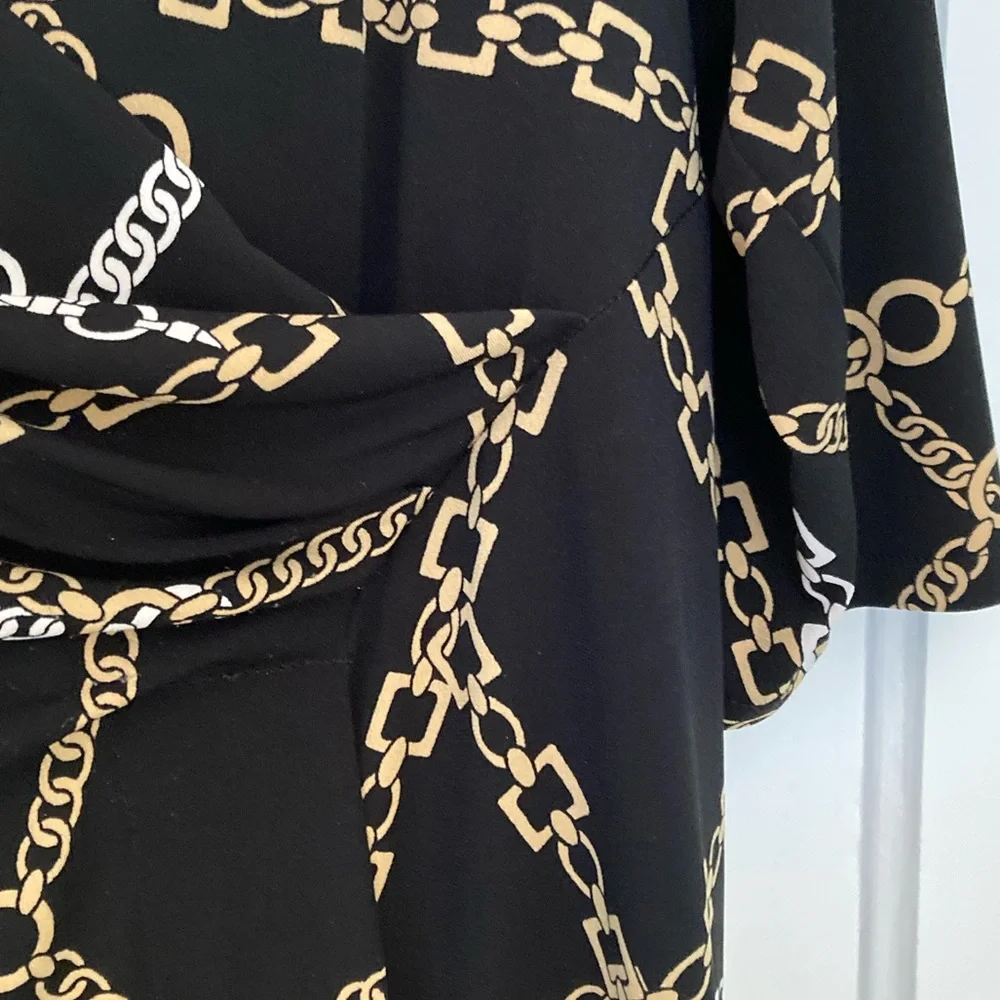 Chico’s Chain Print Wrap Dress - Picture 5 of 8